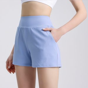 Summer new high waist tummy tuck three-quarter pants unlined loose running fitness breathable quick-drying sports women's shorts