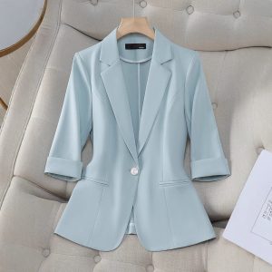 Small suit jacket for women in summer new style fresh and casual three-quarter sleeve thin suit