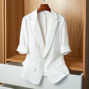 Thin small suit jacket for women, new summer style, casual, slim fit, short-sleeved suit top